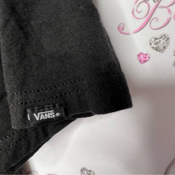 Vans tshirt checkerboard white yellow black decal logo front and back skater - Picture 4 of 5